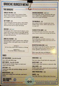 brioche burger menu
