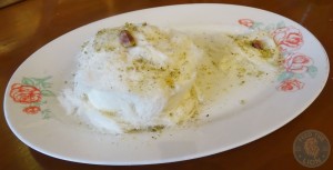 leila restaurant Atayef Beirut - Ashta ice cream with pistachio sprinkles