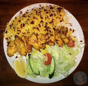 persian palace west ealing halal Zereshk Polow - Braised chicken with rice mixed with barberries and pistachios £8.50