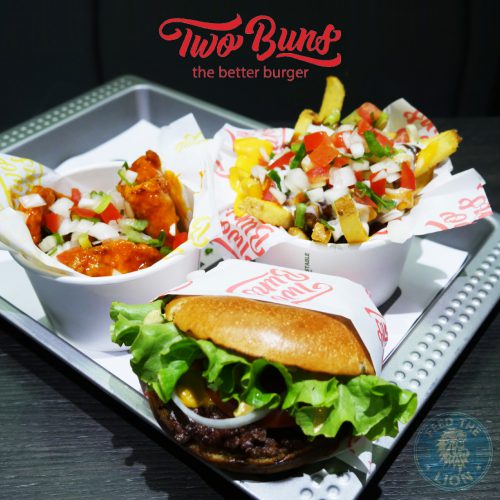 Two 2 buns the better burger american burger