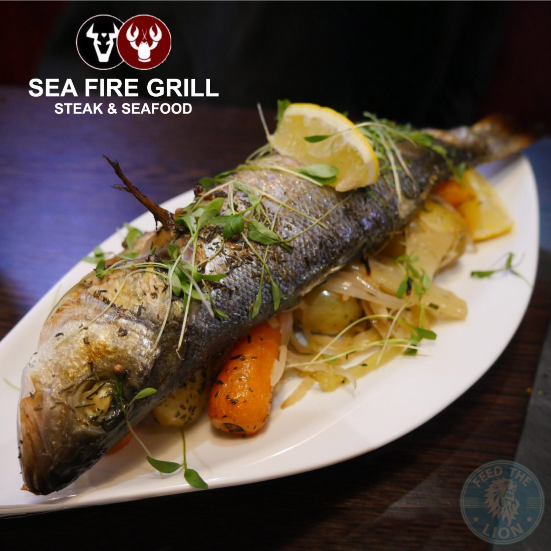 Sea Fire Grill Steak & Seafood, Camden halal burger hmc fish sea bass