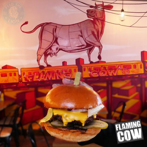 Flaming Cow Ealing Broadway Goutmet burger American dinning halal