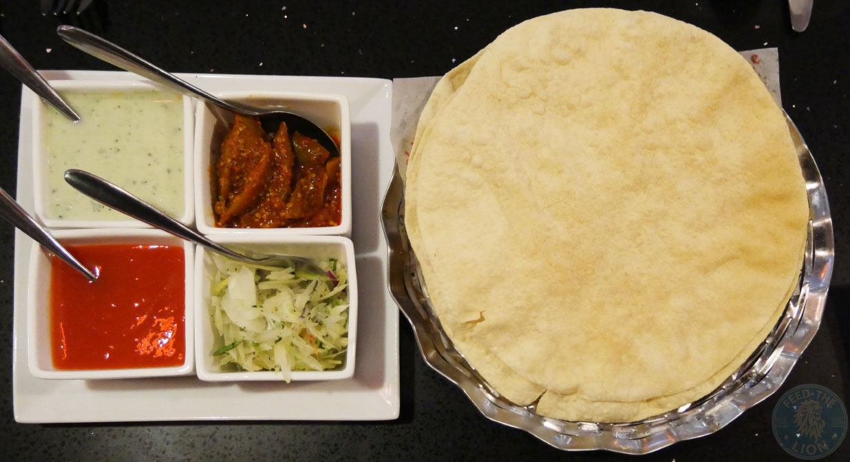 popadom chutney Chilli Spice Surrey Camberley Indian curry Feed the Lion