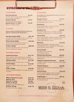 Moor & Hitch Queensway Halal Southern smoked bbq Steak Ribs Burger Breakfast menu