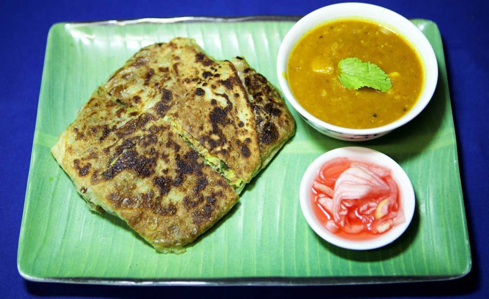 Murtabak – Stuffed pan fried bread with a minced meat filling