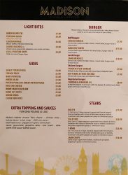 Madison Steak & Lobster - Burger Halal Whitechapple menu