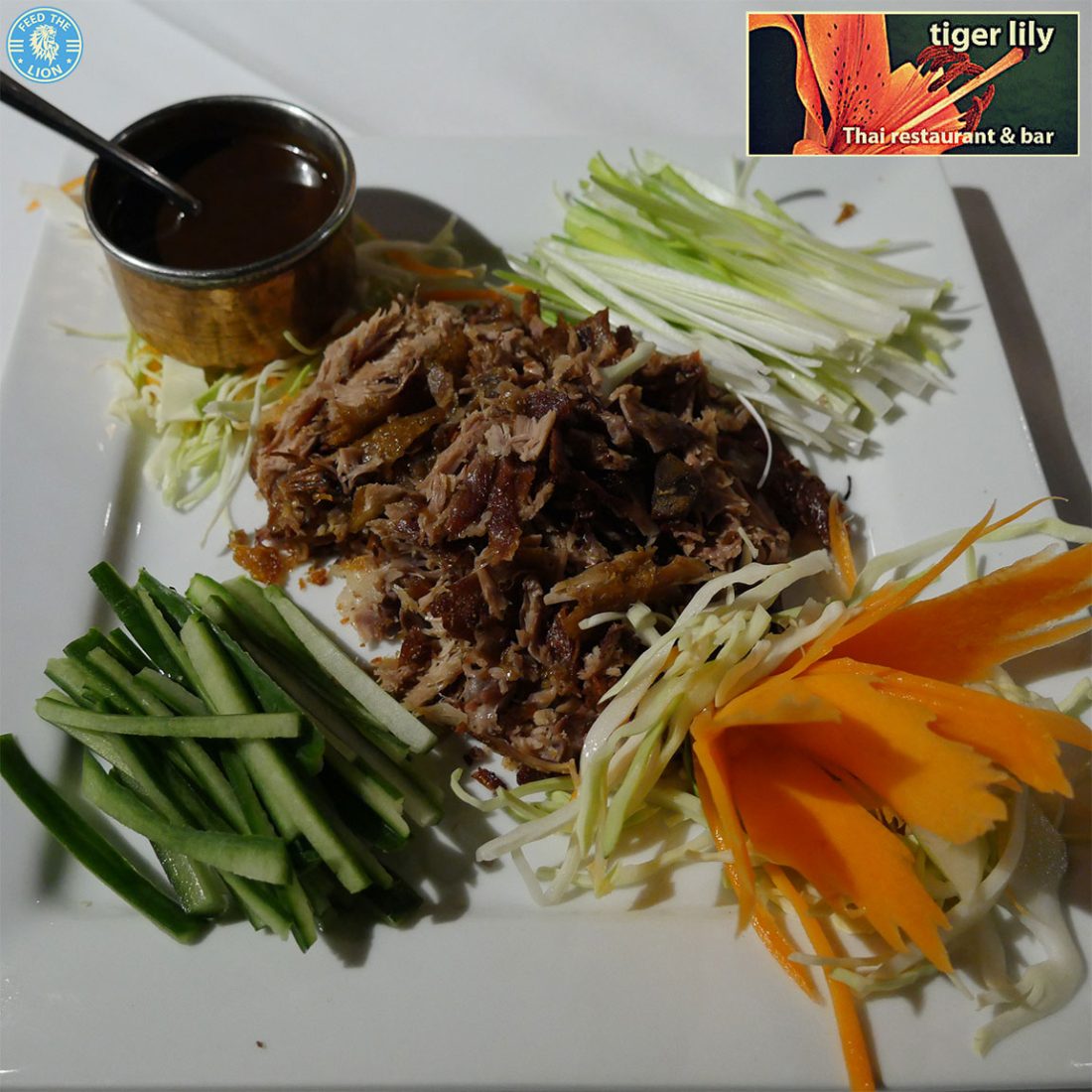 Tiger Lily Thai Restaurant London Osterley Halal duck Feed the Lion