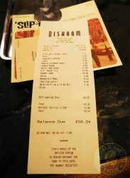 50% off bill Dishoom Indian Halal restaurant Kensington London