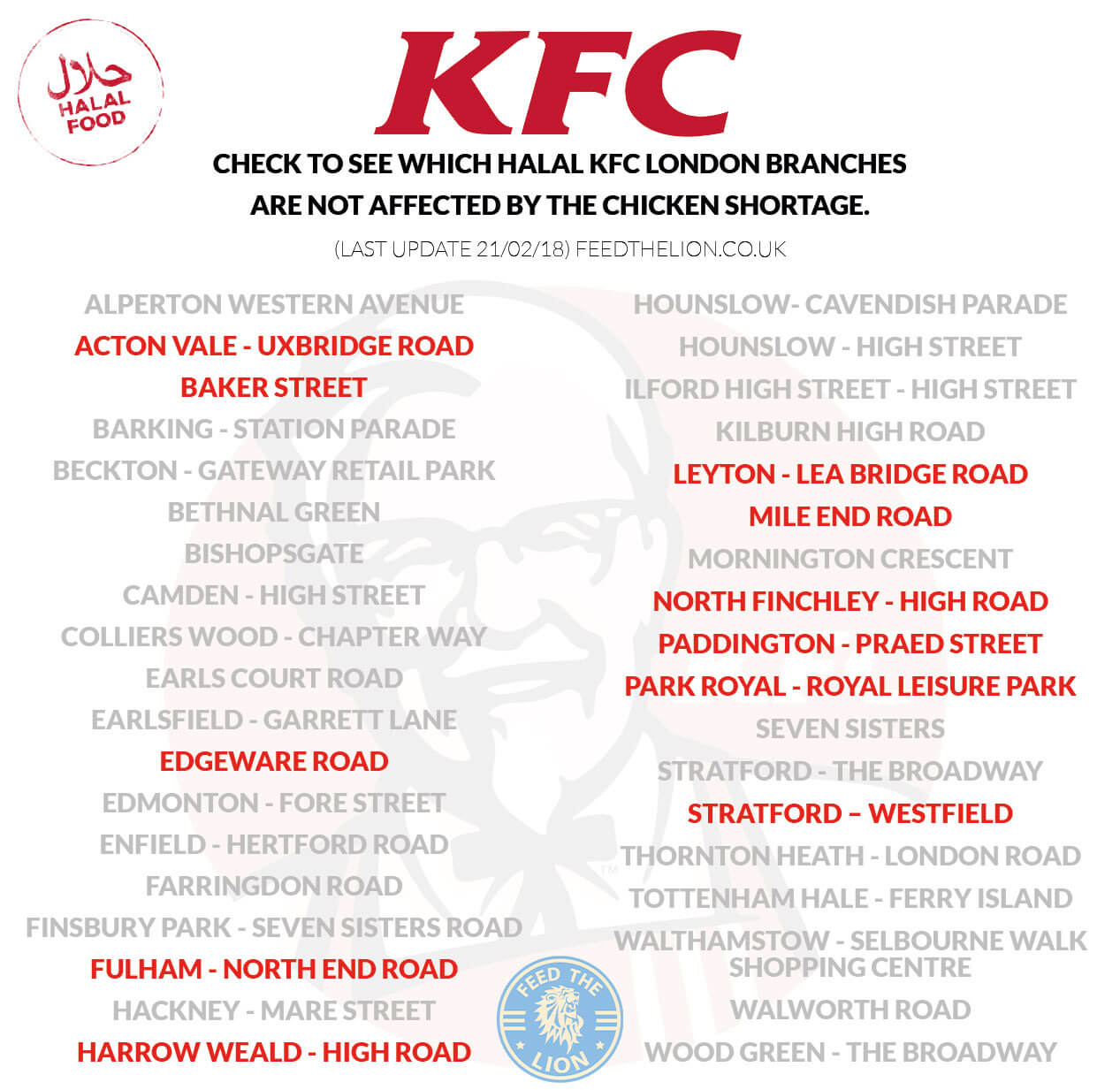 Halal chicken alternatives to KFC in London Feed the Lion