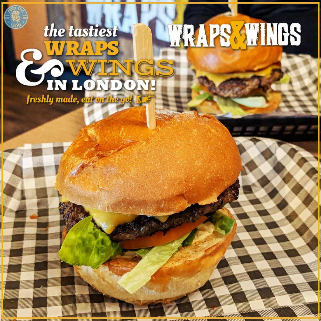 Wraps & Wings Eastcote London Halal Restaurant Burger Feed the Lion