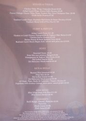 menu Zee Zain Indian Halal restaurant Kensington, London