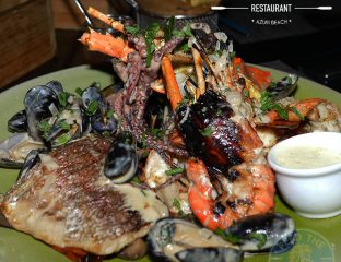 seafood Ocean One beach bar and restaurant Azuri village resort halal food Mauritius