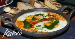 Rake cafe bar Liverpool Street Halal Shaksuka