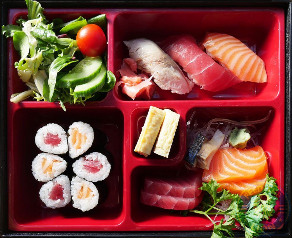 <strong>Sushi/ Sashimi</strong> – Salmon and tuna hosomaki (3pcs each), nigiri (1 pc), and new style sashimi (2 pcs each), £10.00