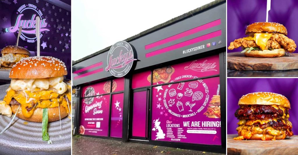 Lucky's Diner Halal Burger Restaurant Glasgow Scotland