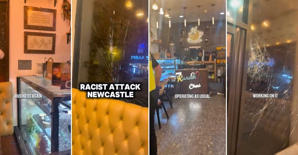 My Karak Chai Halal Cafe Newscastle racist vandalism