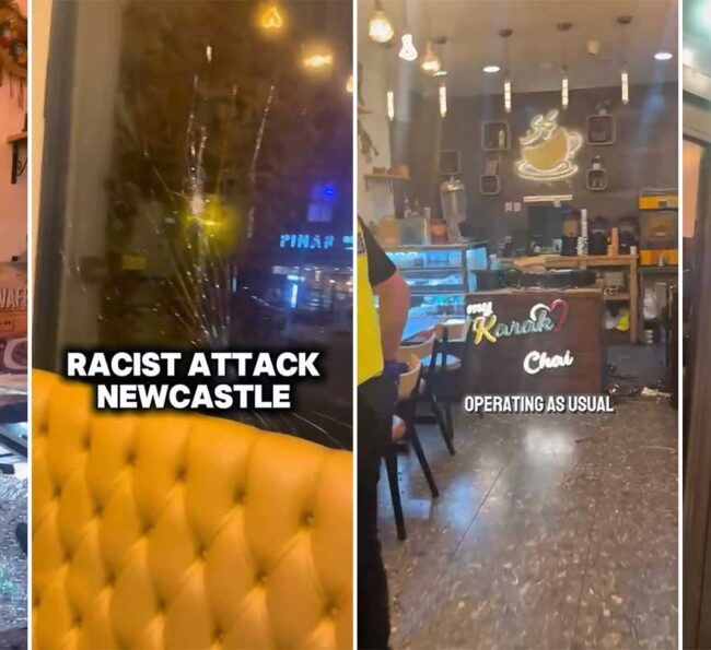 My Karak Chai Halal Cafe Newscastle racist vandalism