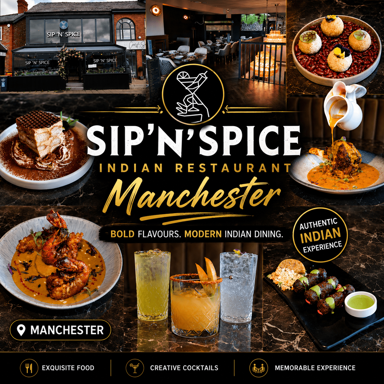 Sip 'n' Spice Wimslow Manchester Halal fine-dining Indian restaurant