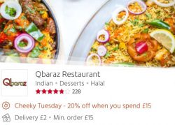 Qbaraz 20% off Just Eat 'Cheeky Tuesdays' Leicester