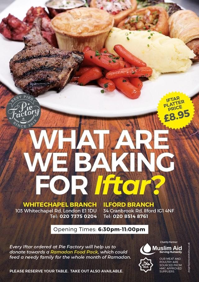 The Pie Factory Halal restaurant Ramadan Iftar Menu Feed the Lion