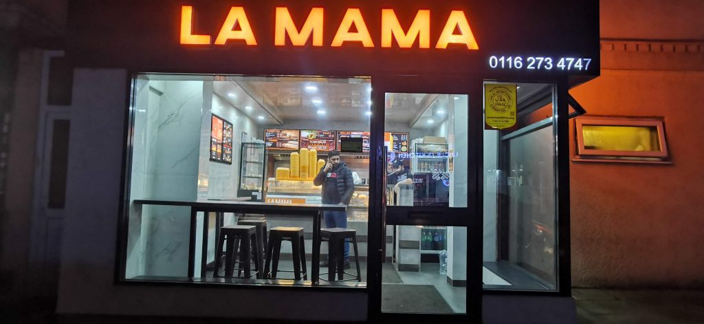 La mama Burgers Chicken Halal HMC restaurants on Evington Road in Leicester