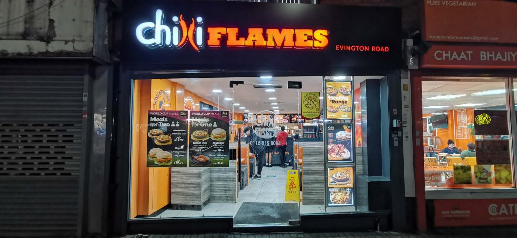 Chilli Flames Burgers Chicken Halal HMC Restaurants Evington Road Leicester