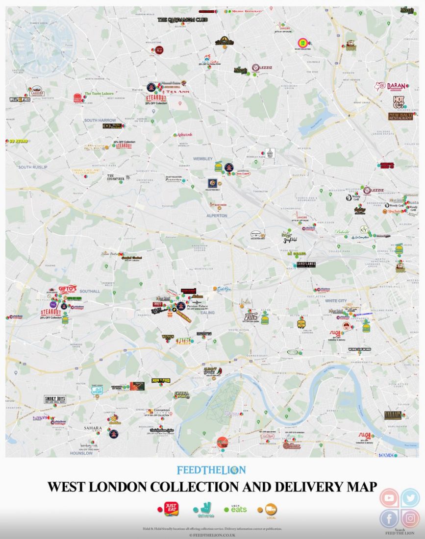 #StayAtHome West London collection & delivery map