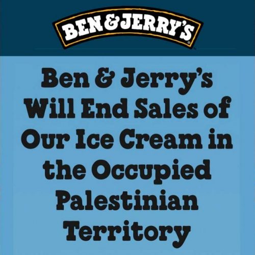 Ben & Jerry's Ice Cream Occupied Palestine Palestinian Territory Israel Boycott