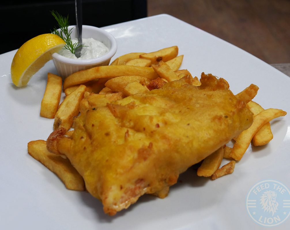 Fillet of Haddock- served with mushy or garden peas and tartare sauce, £10.00