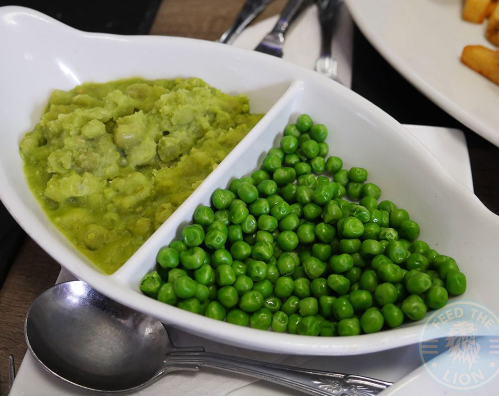 Fillet of Haddock- served with mushy or garden peas and tartare sauce, £10.00