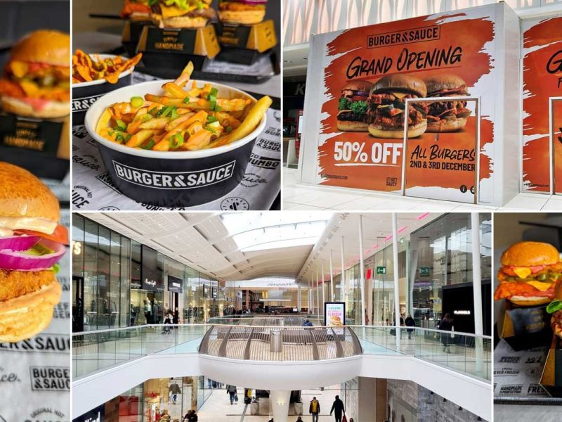50 off Burger & Sauce launch in Derby shopping mall today Feed the Lion