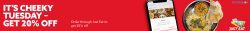 Cheeky Tuesday 20% off Just Eat Halal restaurant London