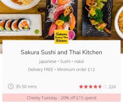 Cheeky Tuesdays get 20% off JustEat