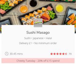 Cheeky Tuesdays get 20% off JustEat