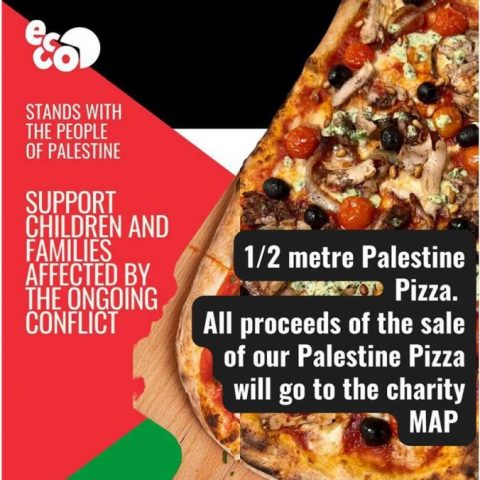 Ecco Pizzeria Halal Restaurant Manchester Leeds Palestine Palestinian