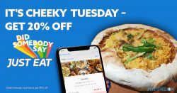 20% off Just Eat 'Cheeky Tuesdays' North & West London