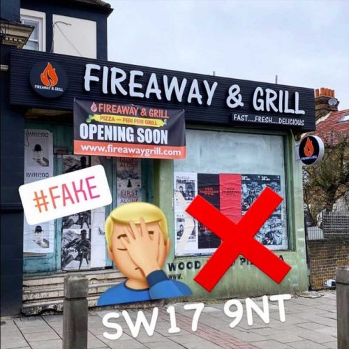 Fireaway & Grill Pizza Tooting London Copy Fake