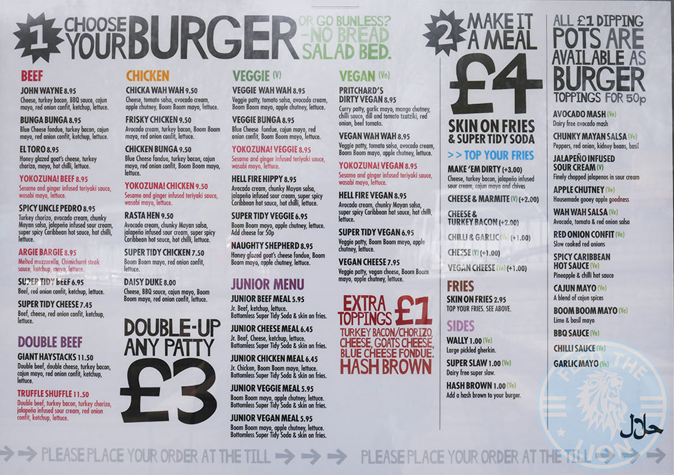 menu The Grazing Shed Halal Cardiff Burger Restaurant Feed the Lion