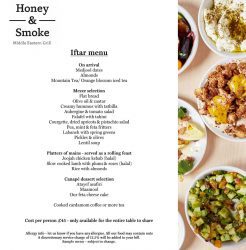 Honey and Smoke Ramadan Iftar Eid Halal restaurant menu