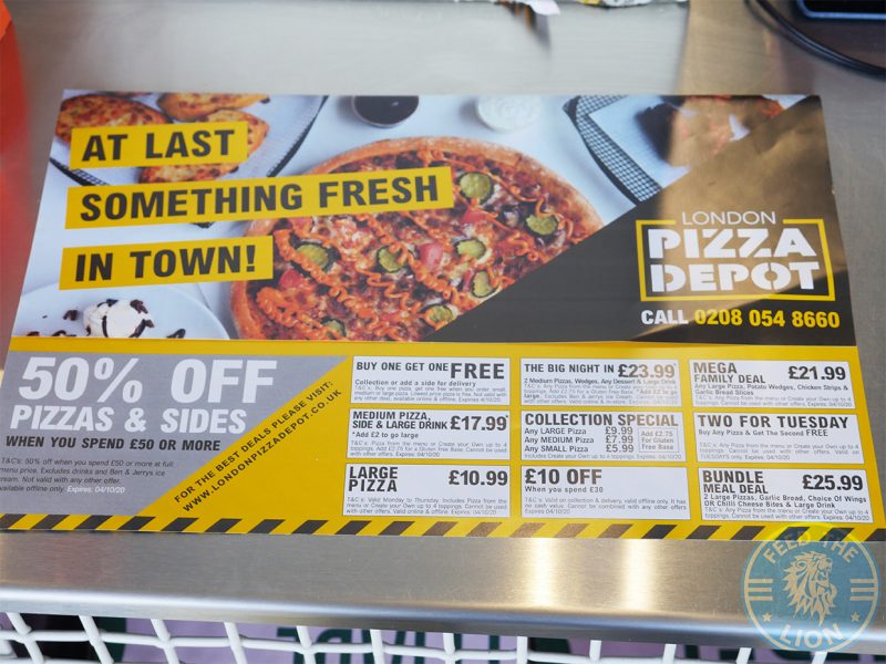 London Pizza Depot Halal restaurant Ilford Feed the Lion