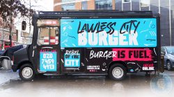 Lawless City Burger halal food truck London Canning Town