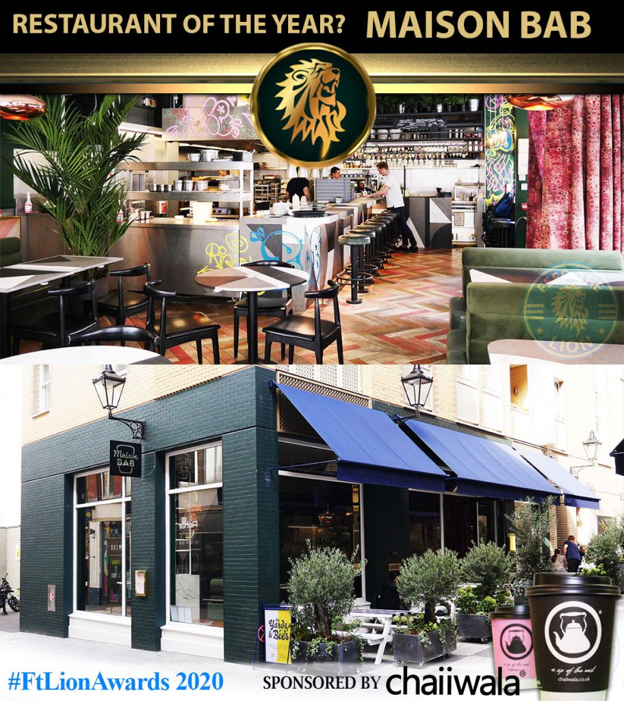 maison bab #FtLionAwards 2020 Restaurant of the Year shortlist