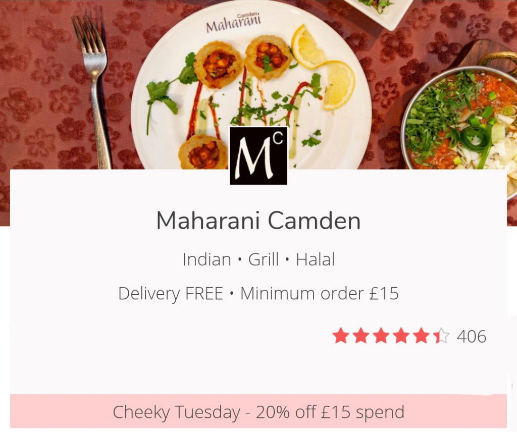 Cheeky Tuesdays get 20% off JustEat London UK