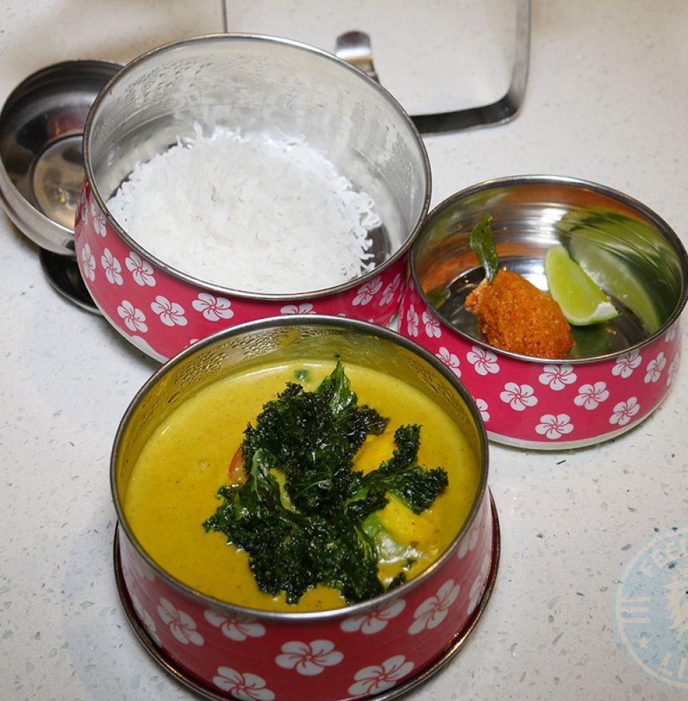 </strong>Chemmeem Theeyal</strong> – tiger prawn, green mango kale, idiyappam, £21.00