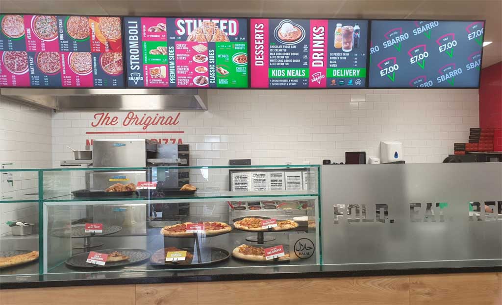 Sbarro Halal Pizza American Esso Petrol Station London Heathrow
