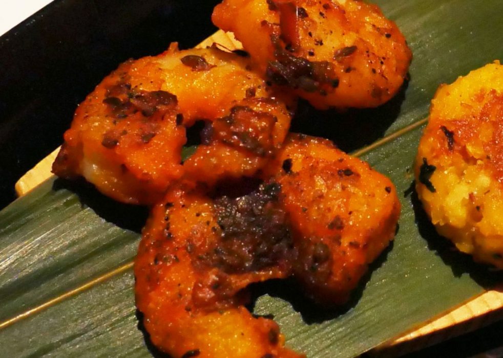 Fisherman’s Catch – pepper shrimp, crab cake, fish cafreal and grilled scallop, £16.00