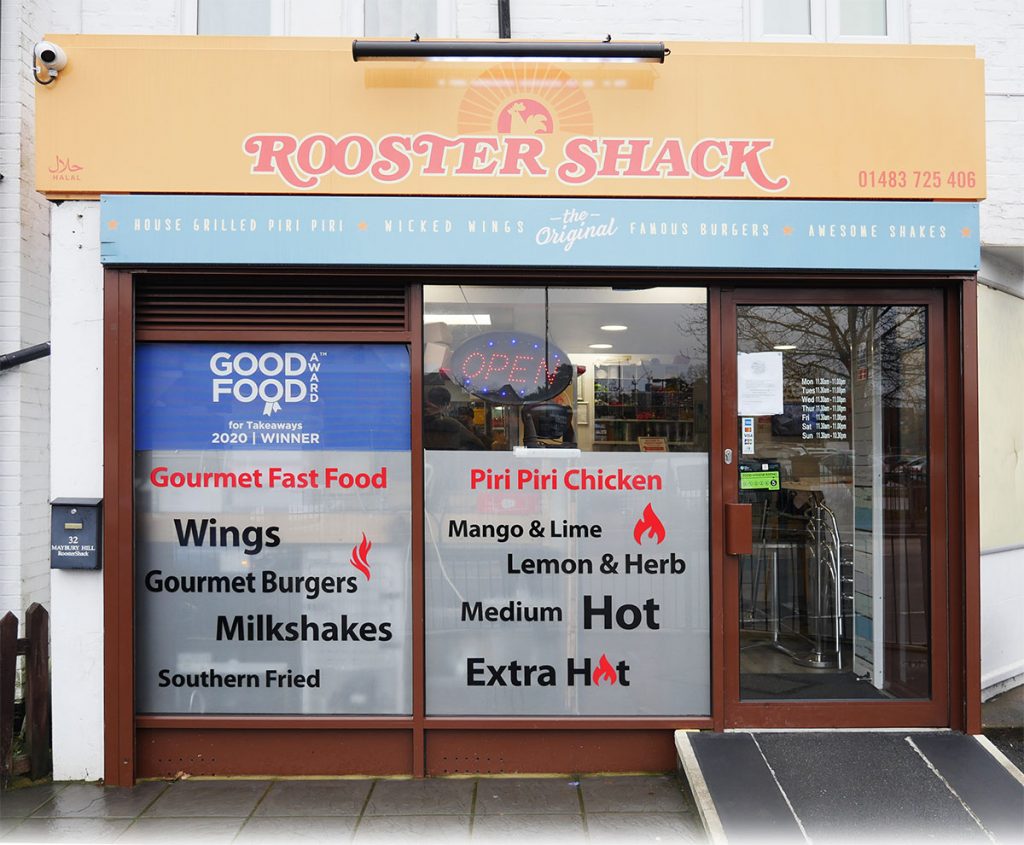 Gold Seal Good Food Award Rooster Shack Woking Halal Restaurant