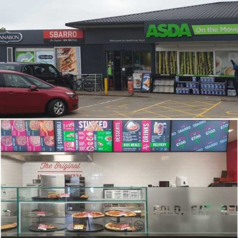 Sbarro Halal Pizza American Esso Petrol Station London Heathrow