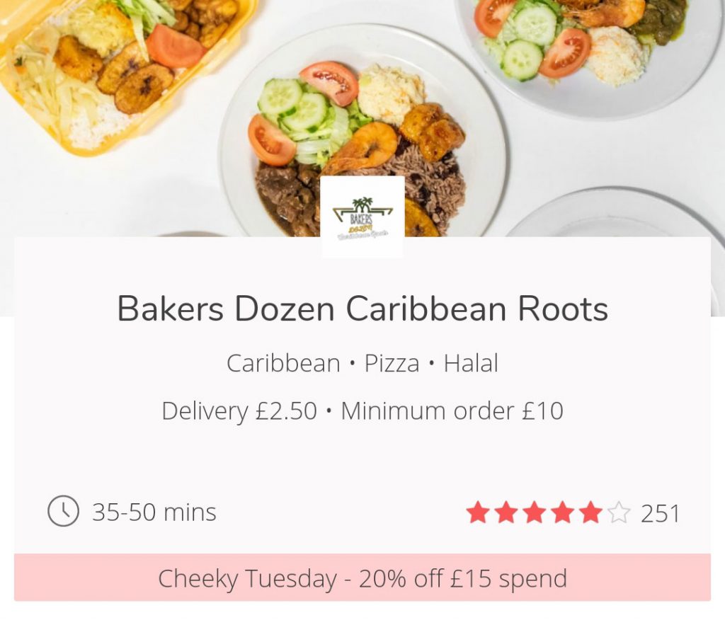Cheeky Tuesdays get 20% off JustEat London UK