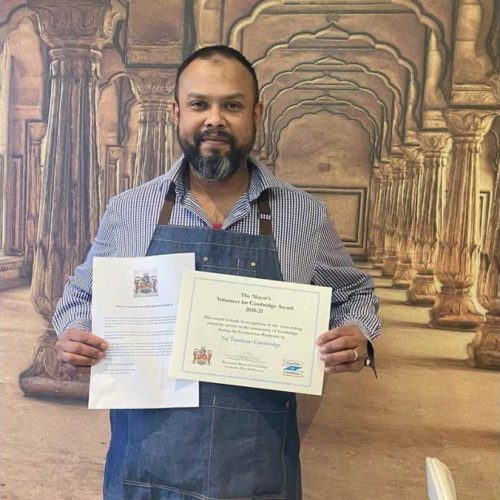 Taj Tandoori Halal Restaurant Mayor Award Cambridge